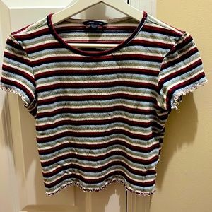 American Eagle Outfitters Women’s Cropped Stripped Top